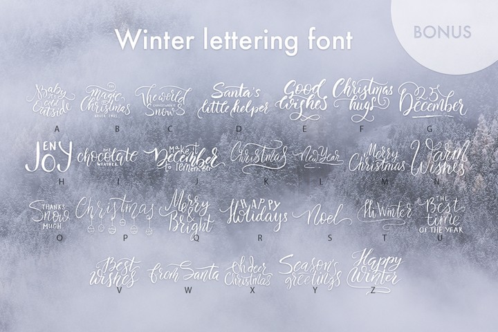 Ejemplo de fuente Winter lettering #1